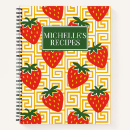 Strawberry Greek Key Recipe Notizbuch