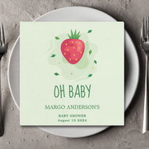 Strawberry Green Red Fruit Baby Dusche