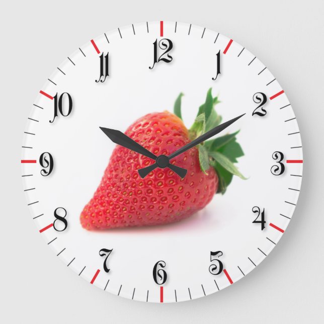 Strawberry Große Wanduhr (Vorderseite)