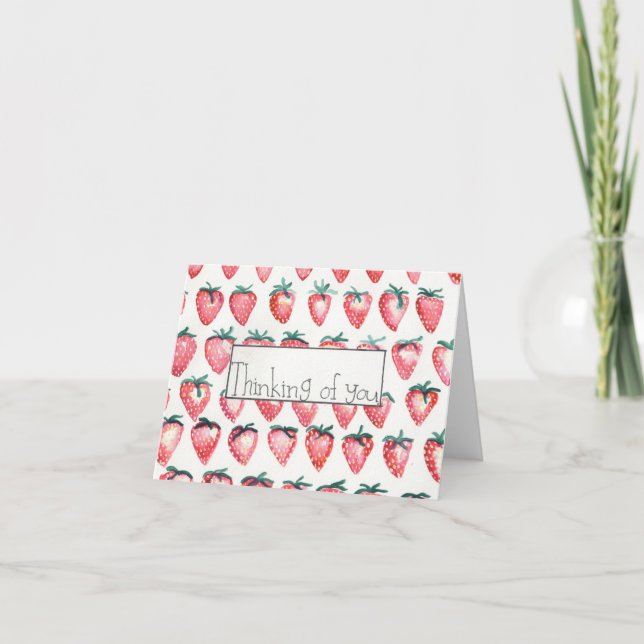 Strawberry Grußkarte Dankeskarte (Vorderseite)