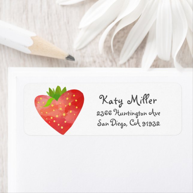 Strawberry Heart Girls Adressenaufschrift (Insitu)
