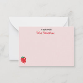 Strawberry Hearts Pink Coquette Personalisiert Mitteilungskarte