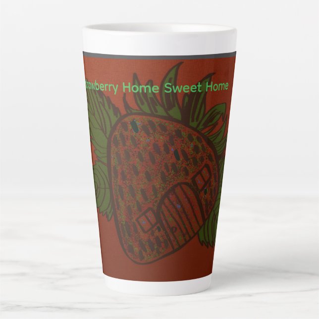 Strawberry Home Sweet Home Large Mug Milchtasse (Vorderseite)