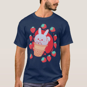 Strawberry Ice Cream Bunny Rabbit Popsicle Mochi T-Shirt