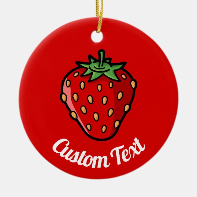 Strawberry Icon Keramik Ornament (Vorne)
