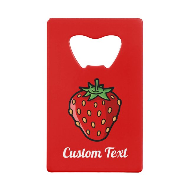 Strawberry Icon Kreditkarte Flaschenöffner (Vorderseite)