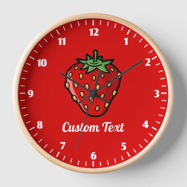 Strawberry Icon Large Clock Uhr (Vorderseite)