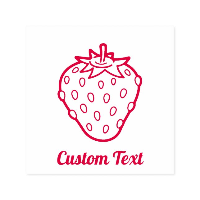 Strawberry Icon Selbstfärbende Briefmarke Permastempel (Design)