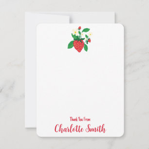 Strawberry Illustration Personalisiert Botanisch Dankeskarte