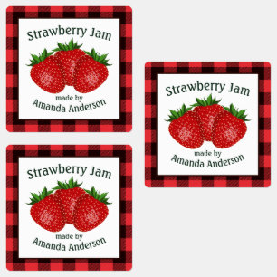 Strawberry Jam behält Kariertes S-Lebensmitteletik Etiketten