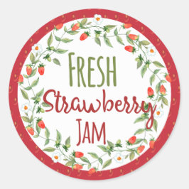 Strawberry Jam Canning Label Runder Aufkleber
