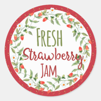 Strawberry Jam Canning Label Runder Aufkleber
