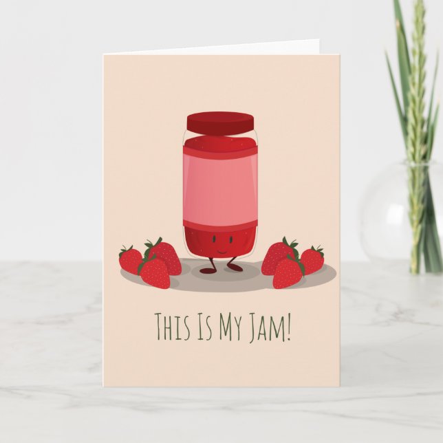 Strawberry Jam cartoon character | Carte Greeting (Devant)