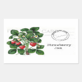 Strawberry Jam Label Rechteckiger Aufkleber