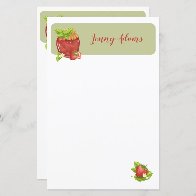 Strawberry Jam Personalisiert Stationary (Vorne/Hinten)