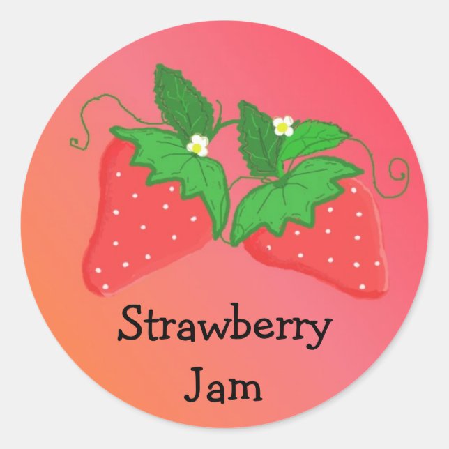 Strawberry Jam Runder Aufkleber (Vorderseite)