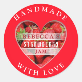 Strawberry Jam Runder Aufkleber