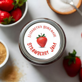 Strawberry Jam Runder Aufkleber