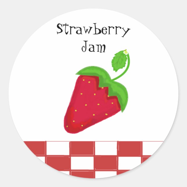 Strawberry Jam Runder Aufkleber (Vorderseite)