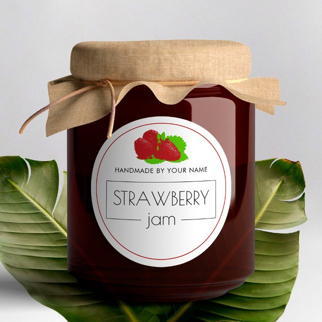 Strawberry Jam Small Product Label Stickers (Von Creator hochgeladen)