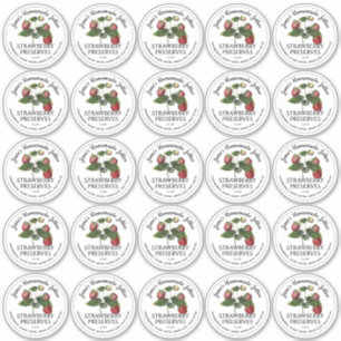 Strawberry Jelly 2.5" Wide Mouth Mason Jar Lid Aufkleber