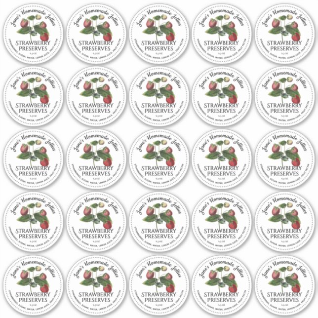 Strawberry Jelly 2.5" Wide Mouth Mason Jar Lid Aufkleber (Vorderseite)