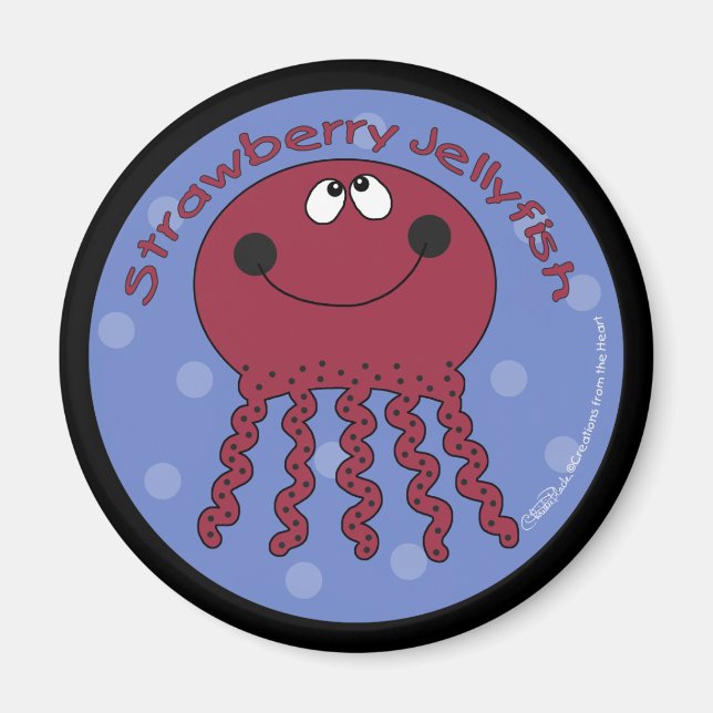 Strawberry Jellyfish Magnet (Vorne)