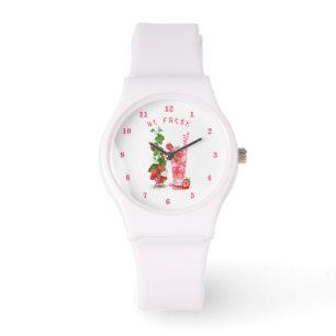 Strawberry Juice Drink Frucht sehen Geschenk Armbanduhr