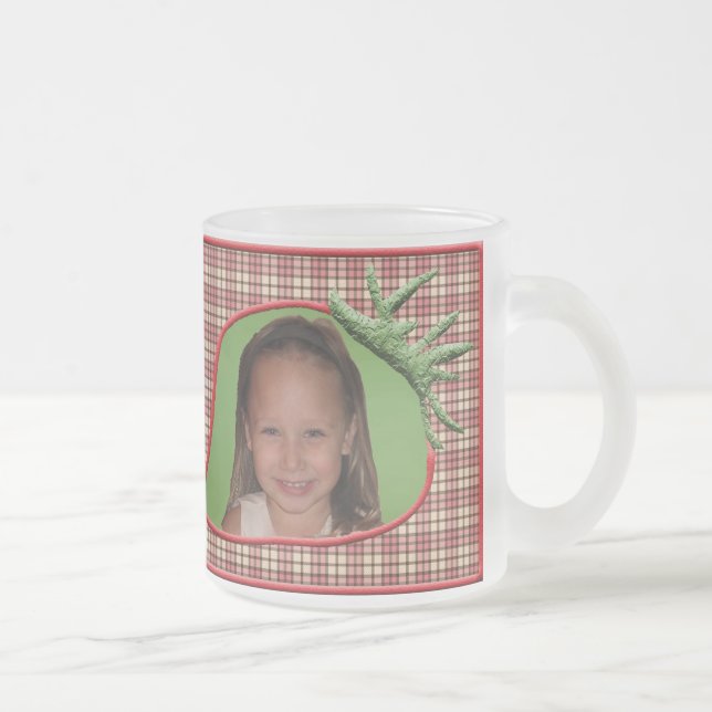 Strawberry Kariert Customizable Foto Tasse (Rechts)