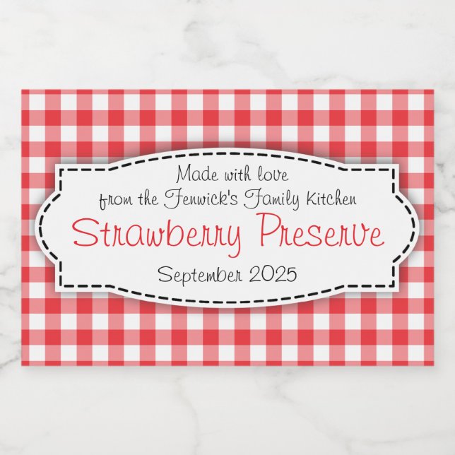 Strawberry-Konfitüre konserviert kontrolliertes Et Lebensmitteletikett (Einzelnes Label)
