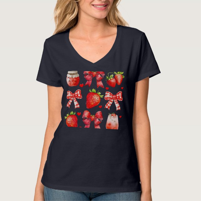 Strawberry Liebe Ästhetik T-Shirt (Vorderseite)