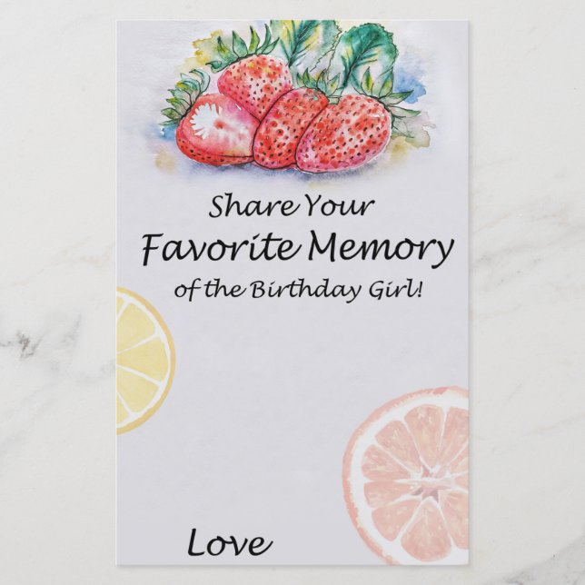 Strawberry Lieblings-Erinnerung an das Geburtstags (Vorderseite)