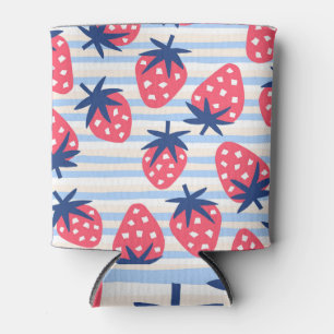 Strawberry Line Art: Sweet Seamless Muster Dosenkühler