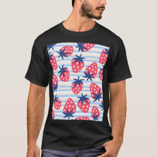 Strawberry Line Art: Sweet Seamless Muster T-Shirt