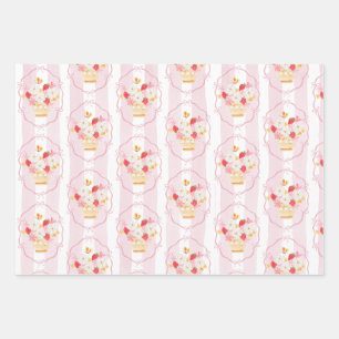 Strawberry Loally Grown Pink Whimsical Baby Shower Geschenkpapier Set