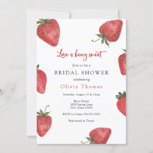 Strawberry Love is Sweed Bridal Shower Invitation