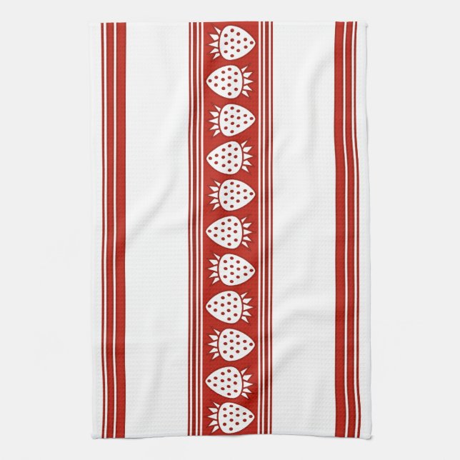 Strawberry Luxury Jacquard Stripes Geschirrtuch (Vertikal)