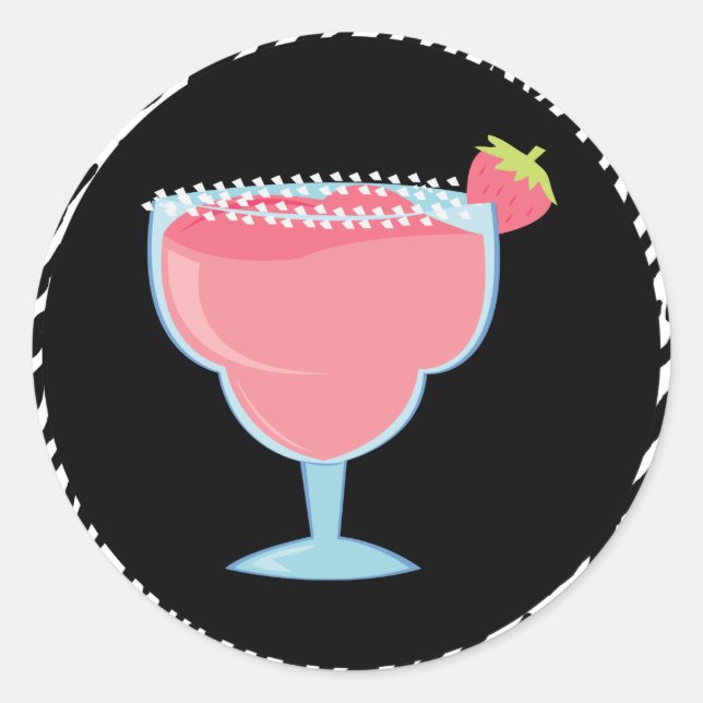 Strawberry Margarita Runder Aufkleber (Vorderseite)
