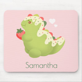 Strawberry Matcha Dinosaur  Mousepad