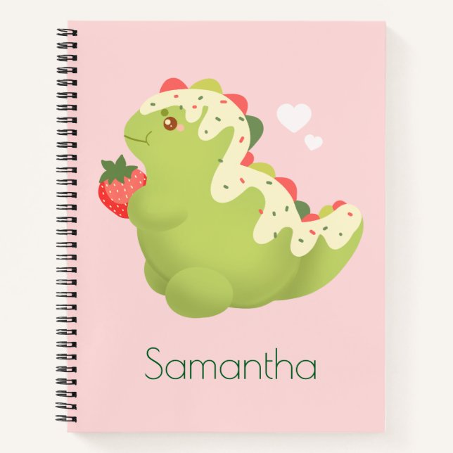 Strawberry Matcha Dinosaur  Notizbuch (Vorderseite)