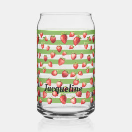 Strawberry Matcha Streifen personalisieren Dosenglas