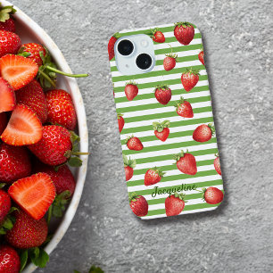 Strawberry Matcha Stripes Personalisieren Iphone-F iPhone 15 Hülle