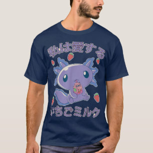 Strawberry Milk Japan Anime Kawaii Axolotl Strawbe T-Shirt