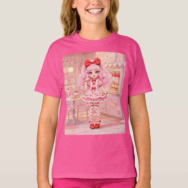 Strawberry Milkshake Kawaii Doll T-Shirt (Vorderseite)