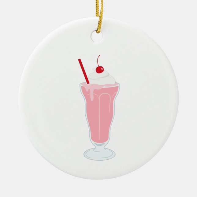 Strawberry Milkshake Keramik Ornament (Vorne)