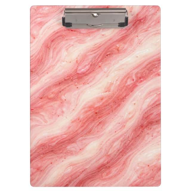 Strawberry Milkshake Marble Texture Klemmbrett (Vorderseite)