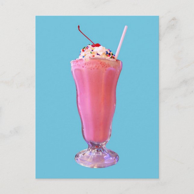 Strawberry Milkshake Postkarte (Vorderseite)