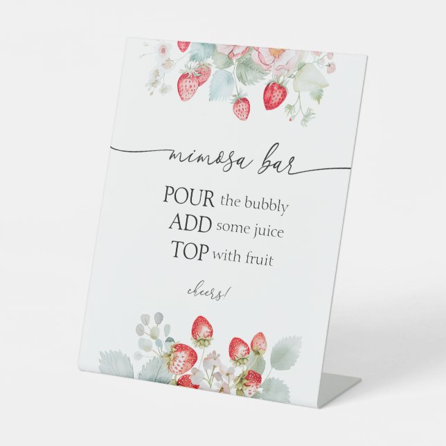 Strawberry Mimosa Bar Sign Sockelschild (Vorderseite)