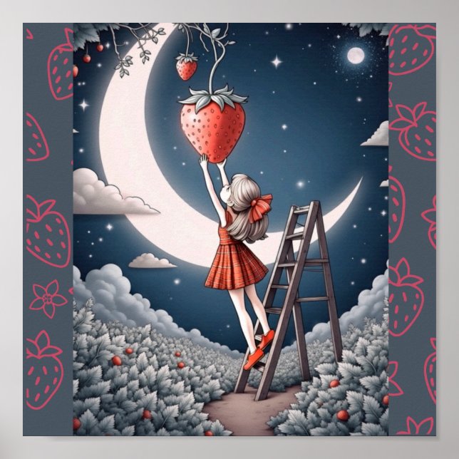 Strawberry Moon Color Print Poster (Vorne)