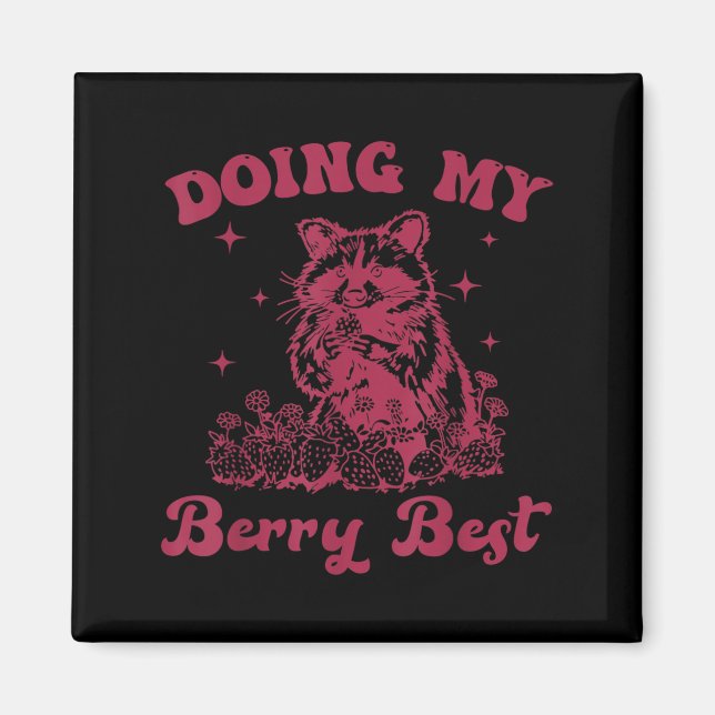 Strawberry Motivation Cute Berry Lover  Magnet (Vorne)